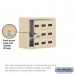 Salsbury Cell Phone Storage Locker - with Front Access Panel - 3 Door High Unit (8 Inch Deep Compartments) - 9 A Doors (8 usable) - Sandstone - Surface Mounted - Resettable Combination Locks